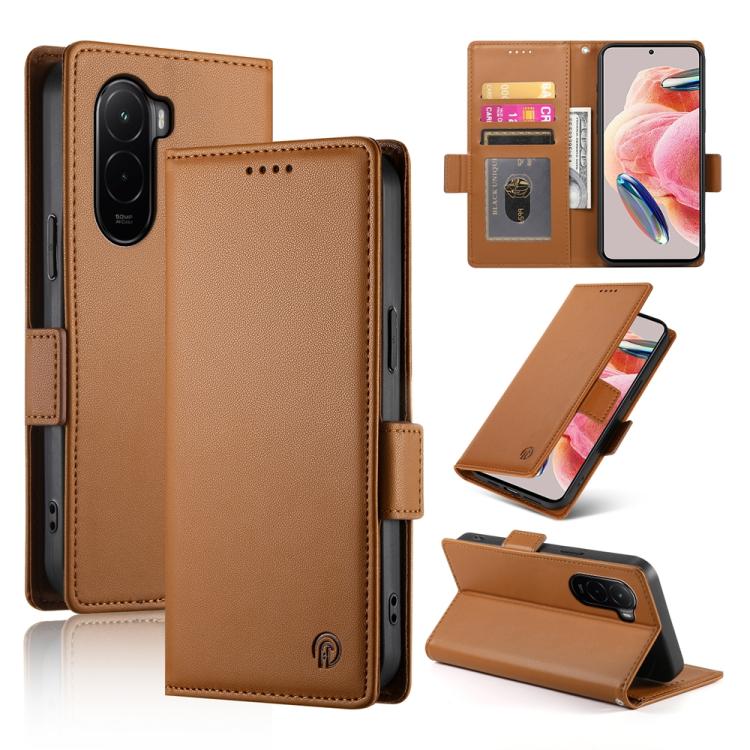 Side Buckle Magnetic Frosted Leather Phone Case, For Xiaomi 17 Pro, For Xiaomi 17, For Xiaomi Poco M7 4G 169mm, For Xiaomi Poco M7 4G 171mm, For Xiaomi 15T Pro 5G, For Xiaomi 15T 5G