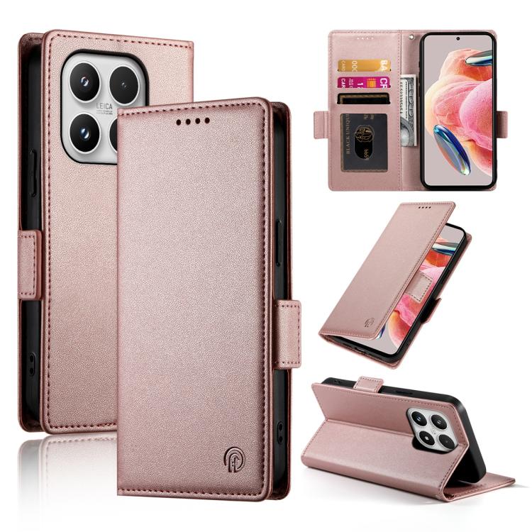 Side Buckle Magnetic Frosted Leather Phone Case, For Xiaomi 17 Pro, For Xiaomi 17, For Xiaomi Poco M7 4G 169mm, For Xiaomi Poco M7 4G 171mm, For Xiaomi 15T Pro 5G, For Xiaomi 15T 5G