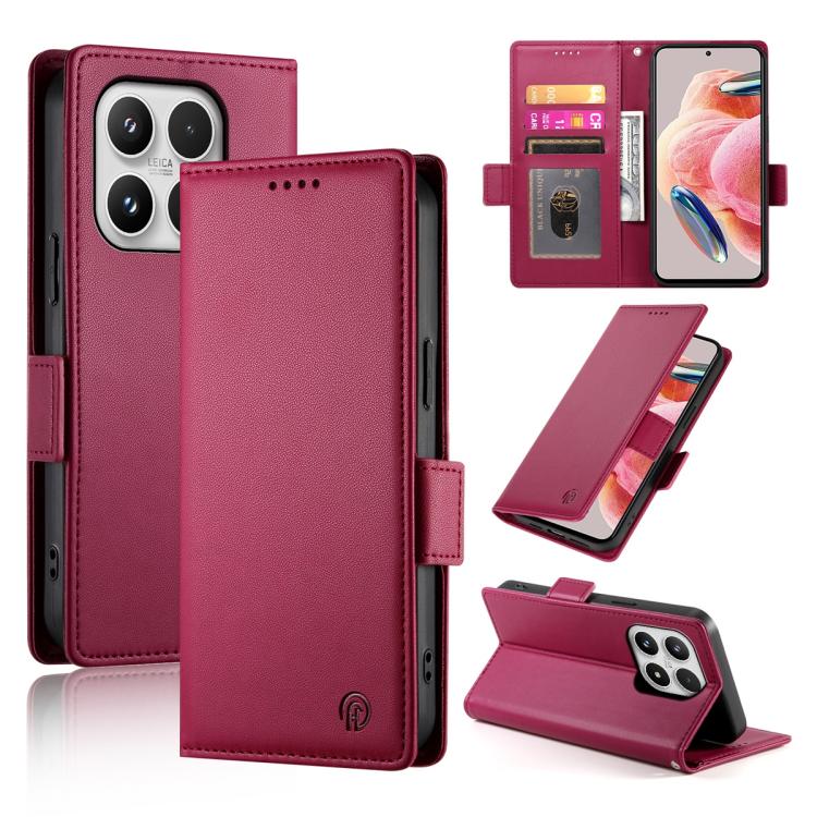 Side Buckle Magnetic Frosted Leather Phone Case, For Xiaomi Poco X8 Pro 5G / Redmi Turbo 5 5G, For Xiaomi 17 Ultra, For Xiaomi 17 Pro Max, For Xiaomi 17 Pro, For Xiaomi 17, For Xiaomi Poco M7 4G 169mm