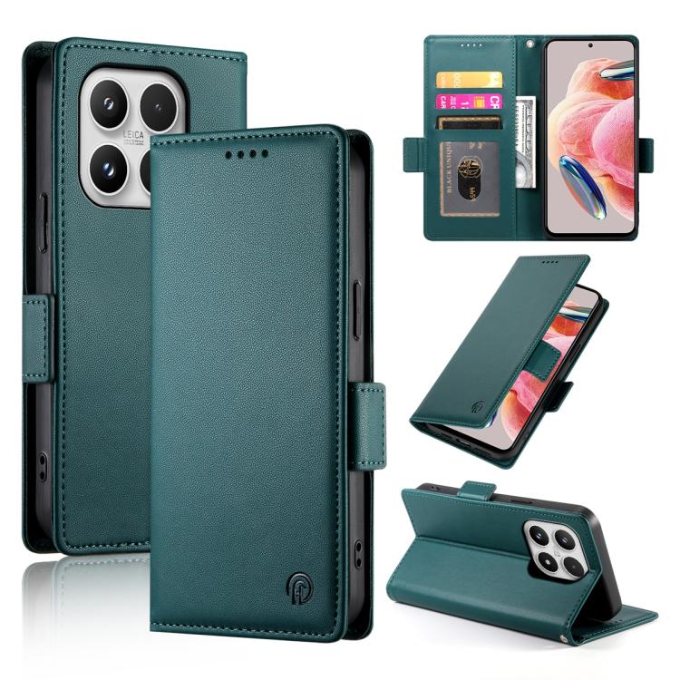 Side Buckle Magnetic Frosted Leather Phone Case, For Xiaomi 17 Pro, For Xiaomi 17, For Xiaomi Poco M7 4G 169mm, For Xiaomi Poco M7 4G 171mm, For Xiaomi 15T Pro 5G, For Xiaomi 15T 5G