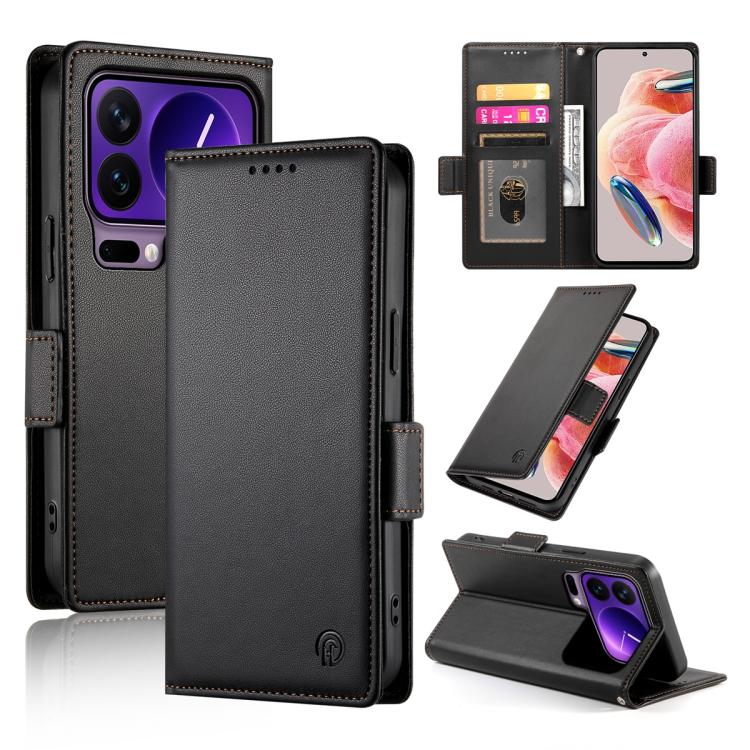 Side Buckle Magnetic Frosted Leather Phone Case, For Xiaomi 17 Pro, For Xiaomi 17, For Xiaomi Poco M7 4G 169mm, For Xiaomi Poco M7 4G 171mm, For Xiaomi 15T Pro 5G, For Xiaomi 15T 5G