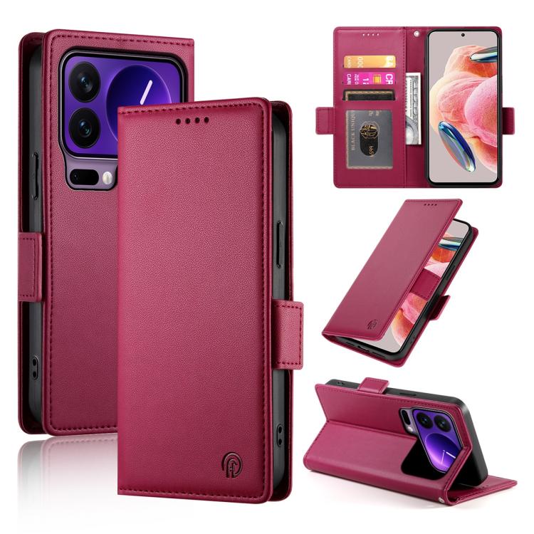Side Buckle Magnetic Frosted Leather Phone Case, For Xiaomi 17 Pro, For Xiaomi 17, For Xiaomi Poco M7 4G 169mm, For Xiaomi Poco M7 4G 171mm, For Xiaomi 15T Pro 5G, For Xiaomi 15T 5G