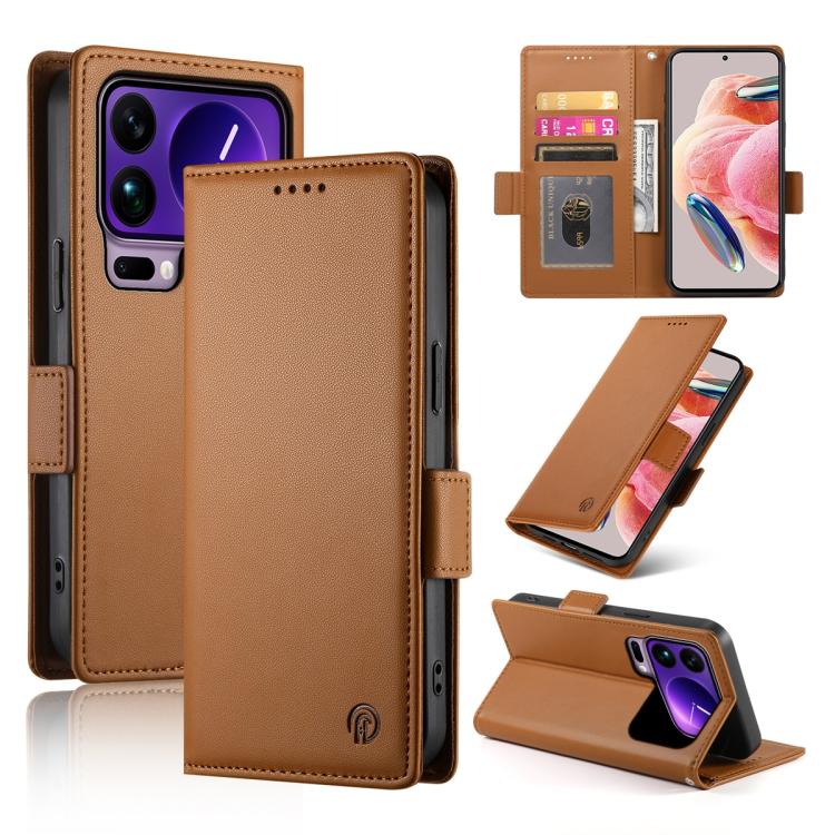 Side Buckle Magnetic Frosted Leather Phone Case, For Xiaomi Poco X8 Pro 5G / Redmi Turbo 5 5G, For Xiaomi 17 Ultra, For Xiaomi 17 Pro Max, For Xiaomi 17 Pro, For Xiaomi 17, For Xiaomi Poco M7 4G 169mm