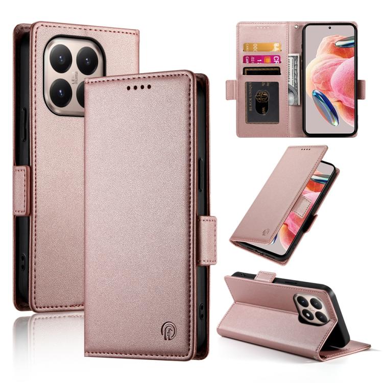 Side Buckle Magnetic Frosted Leather Phone Case, For Xiaomi 17 Pro, For Xiaomi 17, For Xiaomi Poco M7 4G 169mm, For Xiaomi Poco M7 4G 171mm, For Xiaomi 15T Pro 5G, For Xiaomi 15T 5G