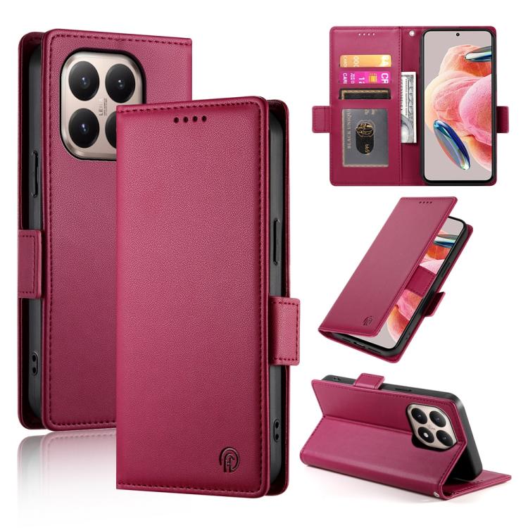 Side Buckle Magnetic Frosted Leather Phone Case, For Xiaomi 15T 5G, For Xiaomi 15 Ultra, For Xiaomi Poco X7 Pro / Redmi Turbo 4, For Xiaomi 15 Pro, For Xiaomi 15, For Xiaomi 14T Pro