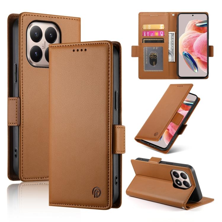 Side Buckle Magnetic Frosted Leather Phone Case, For Xiaomi 15T 5G, For Xiaomi 15 Ultra, For Xiaomi Poco X7 Pro / Redmi Turbo 4, For Xiaomi 15 Pro, For Xiaomi 15, For Xiaomi 14T Pro
