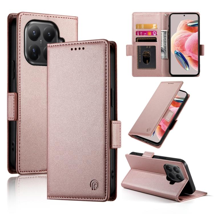 Side Buckle Magnetic Frosted Leather Phone Case, For Xiaomi 17 Pro, For Xiaomi 17, For Xiaomi Poco M7 4G 169mm, For Xiaomi Poco M7 4G 171mm, For Xiaomi 15T Pro 5G, For Xiaomi 15T 5G