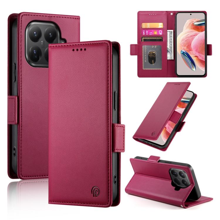 Side Buckle Magnetic Frosted Leather Phone Case, For Xiaomi 17 Pro, For Xiaomi 17, For Xiaomi Poco M7 4G 169mm, For Xiaomi Poco M7 4G 171mm, For Xiaomi 15T Pro 5G, For Xiaomi 15T 5G