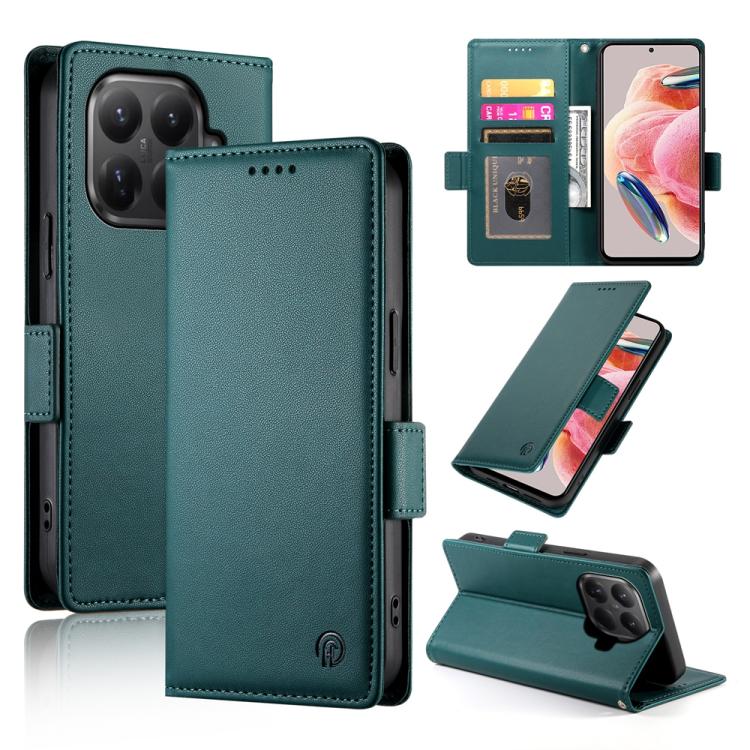 Side Buckle Magnetic Frosted Leather Phone Case, For Xiaomi 17 Pro, For Xiaomi 17, For Xiaomi Poco M7 4G 169mm, For Xiaomi Poco M7 4G 171mm, For Xiaomi 15T Pro 5G, For Xiaomi 15T 5G