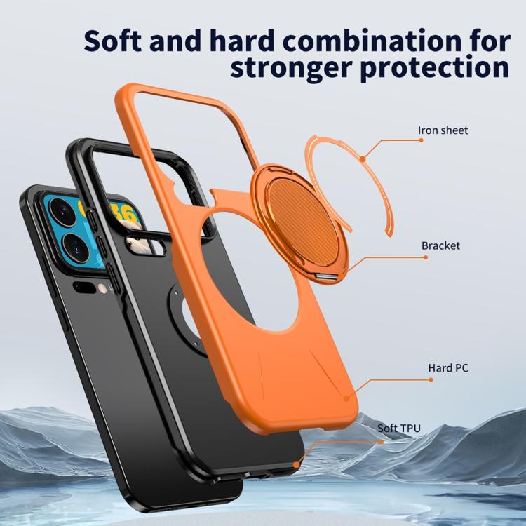 Metal Rotation Holder MagSafe TPU Hybrid PC Phone Case, For Xiaomi 17 Pro Max, For Xiaomi 17, For Xiaomi 15T Pro 5G, For Xiaomi 15T 5G, For Xiaomi 14T Pro, For Xiaomi 14T