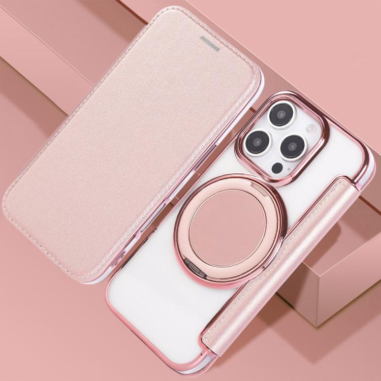 Ultra-thin Rotation Holder Magnetic Plating Vegan Leather Phone Case, For iPhone 16 Pro, For iPhone 16 Plus, For iPhone 16, For iPhone 15 Pro Max, For iPhone 15 Pro, For iPhone 15 Plus / 14 Plus