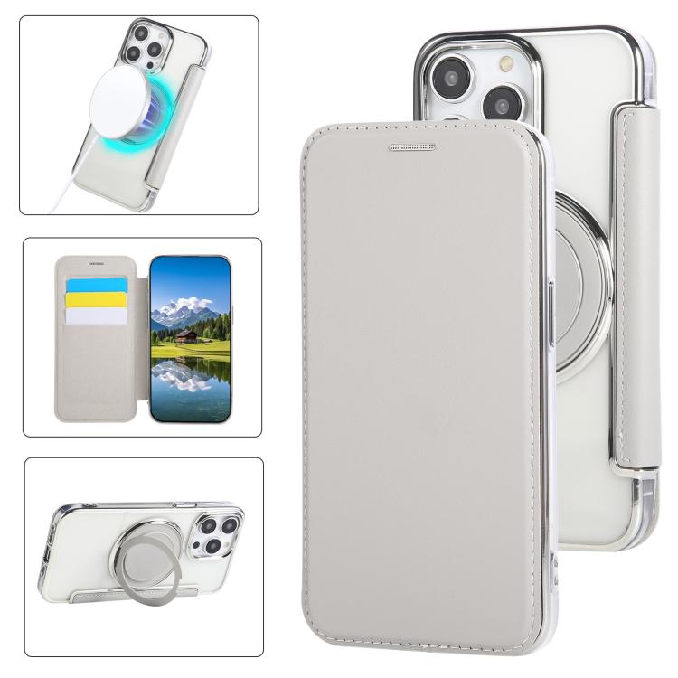 Ultra-thin Rotation Holder Magnetic Plating Vegan Leather Phone Case, For iPhone 15, For iPhone 14 / 13, For iPhone 14 Pro, For iPhone 14 Pro Max, For iPhone 13 Pro Max, For iPhone 13 Pro
