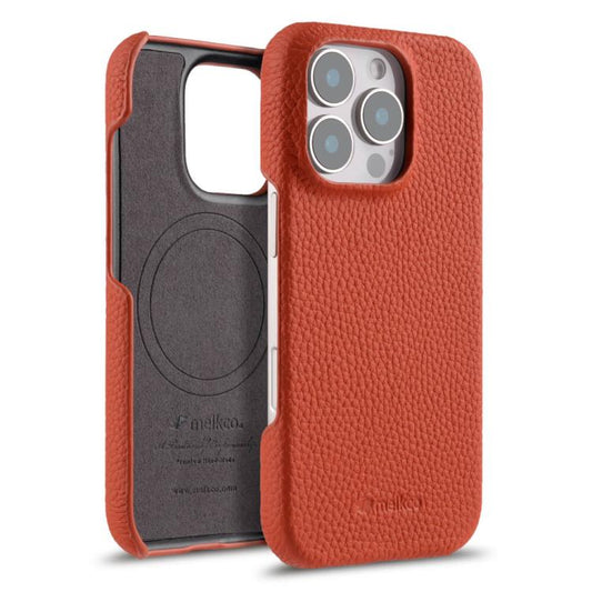 melkco Litchi Texture Magnetic Half Coverage Genuine Leather Phone Case, For iPhone 16 Pro, For iPhone 16, For iPhone 15 Pro Max, For iPhone 15 Pro, For iPhone 15, For iPhone 14