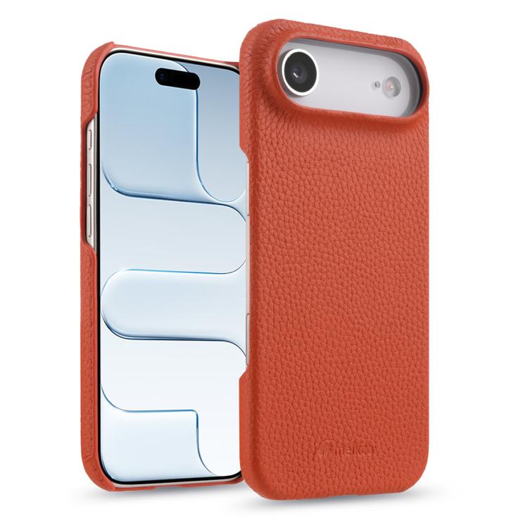 melkco Litchi Texture Magnetic Half Coverage Genuine Leather Phone Case, For iPhone 17e / 16e, For iPhone 17 Pro Max, For iPhone 17 Pro, For iPhone 17, For iPhone Air, For iPhone 16 Pro Max