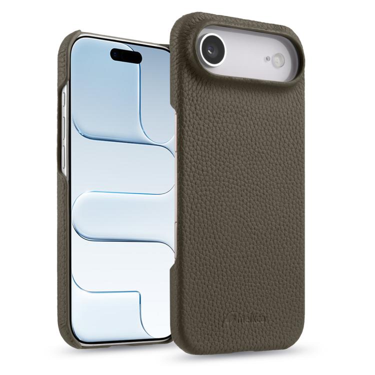 melkco Litchi Texture Magnetic Half Coverage Genuine Leather Phone Case, For iPhone 17e / 16e, For iPhone 17 Pro Max, For iPhone 17 Pro, For iPhone 17, For iPhone Air, For iPhone 16 Pro Max