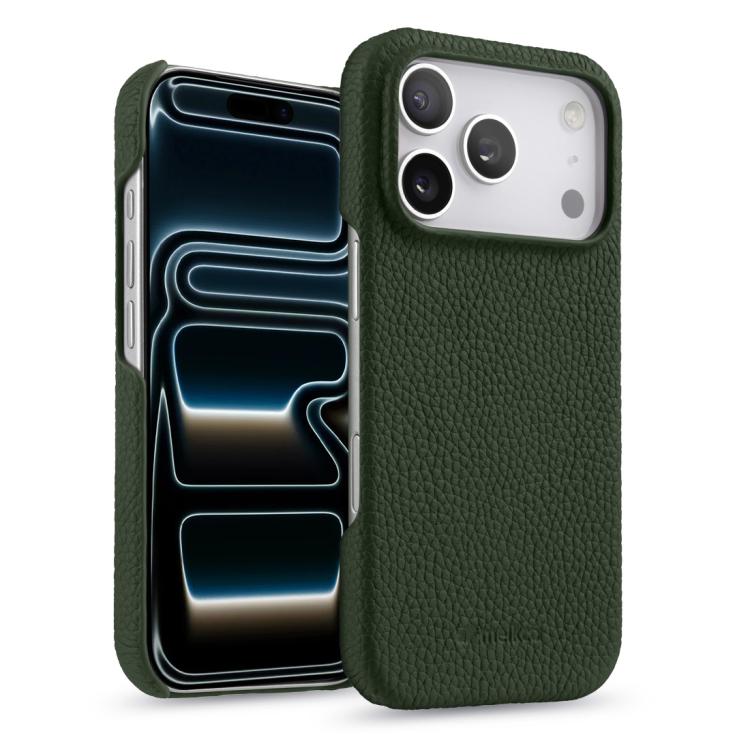 melkco Litchi Texture Magnetic Half Coverage Genuine Leather Phone Case, For iPhone 17e / 16e, For iPhone 17 Pro Max, For iPhone 17 Pro, For iPhone 17, For iPhone Air, For iPhone 16 Pro Max