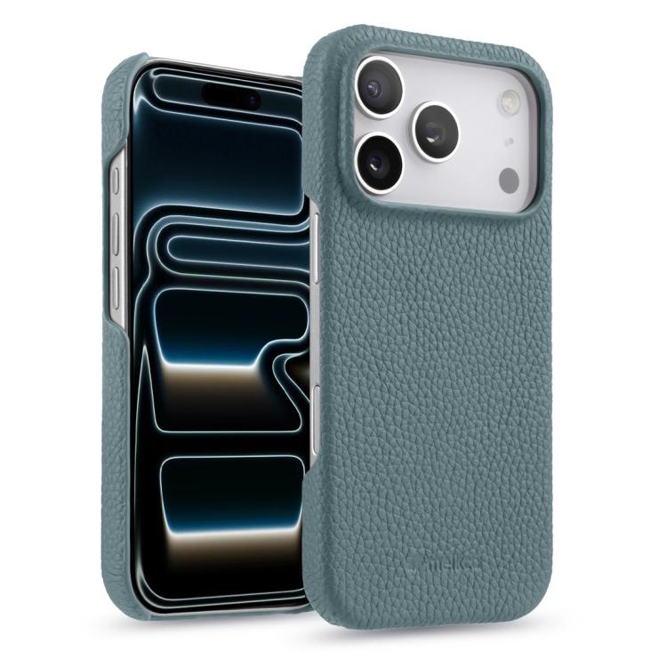 melkco Litchi Texture Magnetic Half Coverage Genuine Leather Phone Case, For iPhone 17e / 16e, For iPhone 17 Pro Max, For iPhone 17 Pro, For iPhone 17, For iPhone Air, For iPhone 16 Pro Max