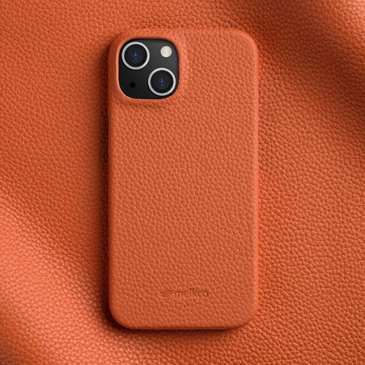 melkco Litchi Texture Magnetic Half Coverage Genuine Leather Phone Case, For iPhone 15, For iPhone 14, For iPhone 14 Pro, For iPhone 14 Pro Max