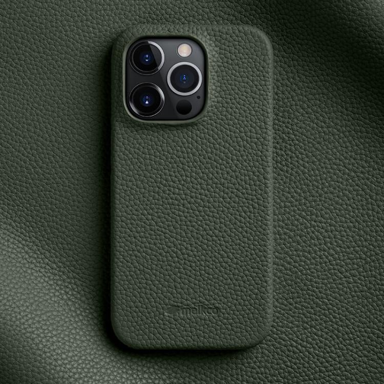 melkco Litchi Texture Magnetic Half Coverage Genuine Leather Phone Case, For iPhone 14 Pro, For iPhone 14 Pro Max