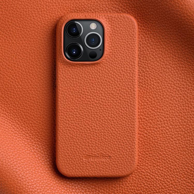 melkco Litchi Texture Magnetic Half Coverage Genuine Leather Phone Case, For iPhone 15, For iPhone 14, For iPhone 14 Pro, For iPhone 14 Pro Max