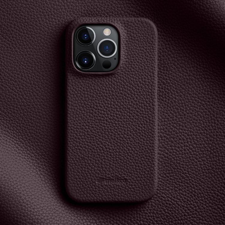melkco Litchi Texture Magnetic Half Coverage Genuine Leather Phone Case, For iPhone 16 Pro, For iPhone 16, For iPhone 15 Pro Max, For iPhone 15 Pro, For iPhone 15, For iPhone 14