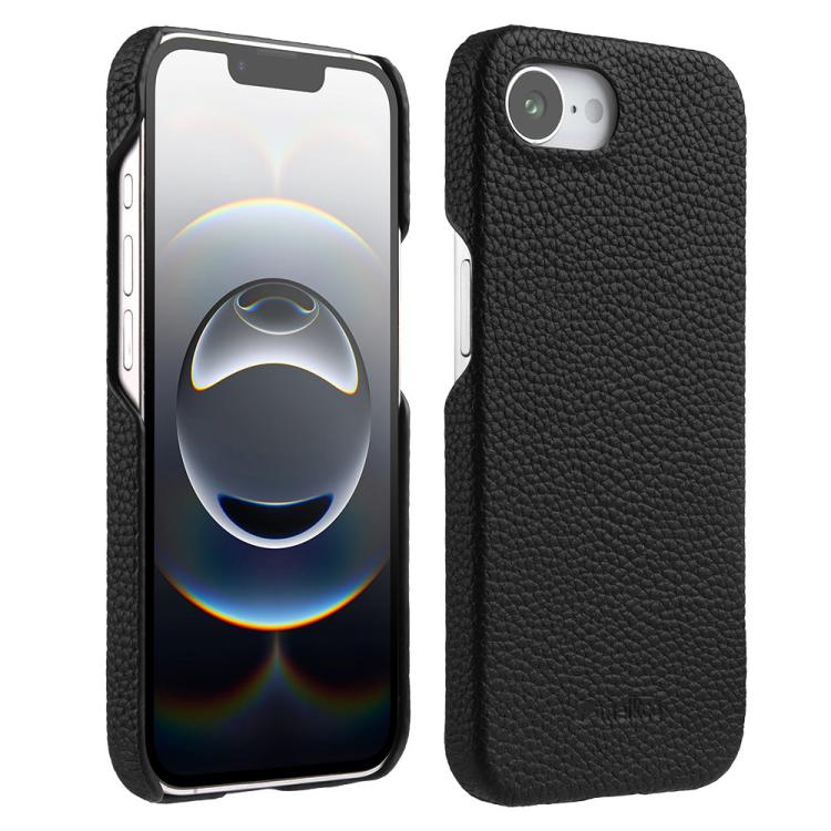 melkco Litchi Texture Magnetic Half Coverage Genuine Leather Phone Case, For iPhone 17e / 16e, For iPhone 17 Pro Max, For iPhone 17 Pro, For iPhone 17, For iPhone Air, For iPhone 16 Pro Max