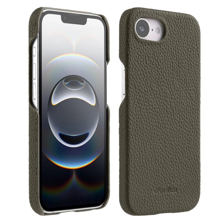 melkco Litchi Texture Magnetic Half Coverage Genuine Leather Phone Case, For iPhone 17e / 16e, For iPhone 17 Pro Max, For iPhone 17 Pro, For iPhone 17, For iPhone Air, For iPhone 16 Pro Max
