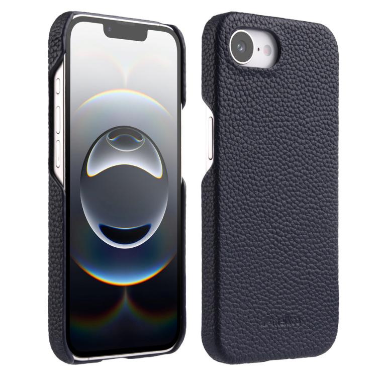 melkco Litchi Texture Magnetic Half Coverage Genuine Leather Phone Case, For iPhone 17e / 16e, For iPhone 17 Pro Max, For iPhone 17 Pro, For iPhone 17, For iPhone Air, For iPhone 16 Pro Max