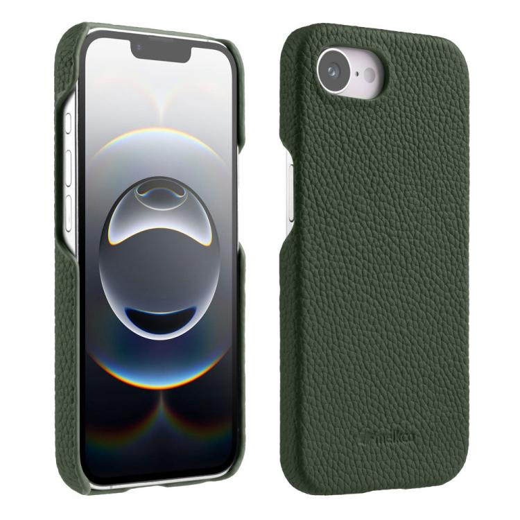 melkco Litchi Texture Magnetic Half Coverage Genuine Leather Phone Case, For iPhone 17e / 16e, For iPhone 17 Pro Max, For iPhone 17 Pro, For iPhone 17, For iPhone Air, For iPhone 16 Pro Max