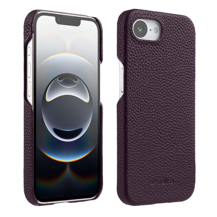melkco Litchi Texture Magnetic Half Coverage Genuine Leather Phone Case, For iPhone 18 Pro, For iPhone 18 Pro Max, For iPhone 17e / 16e, For iPhone 17 Pro Max, For iPhone 17 Pro, For iPhone 17