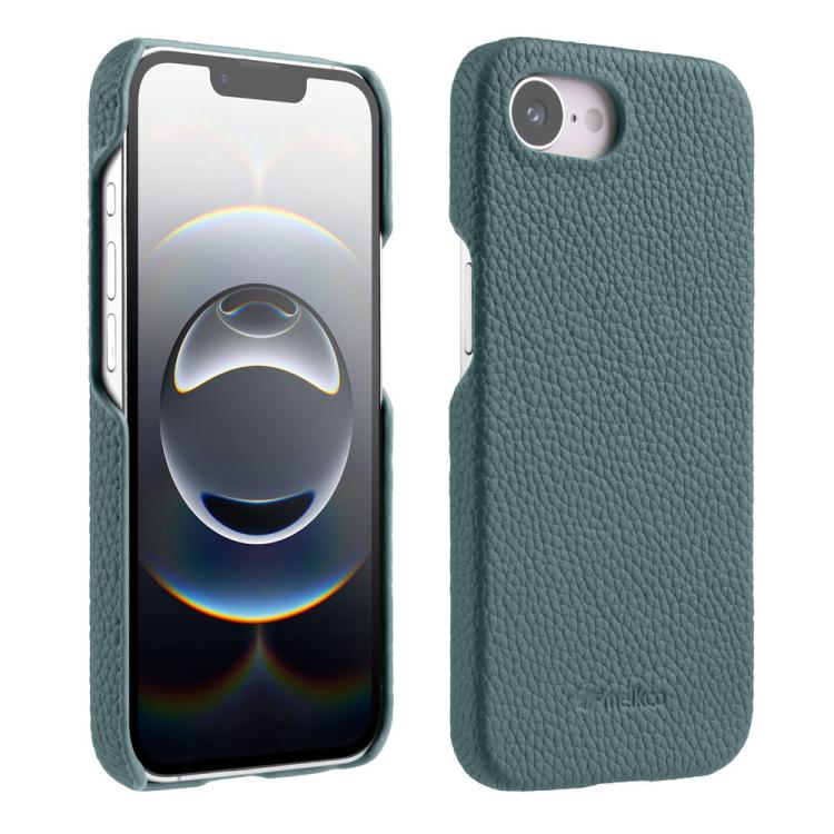 melkco Litchi Texture Magnetic Half Coverage Genuine Leather Phone Case, For iPhone 17e / 16e, For iPhone 17 Pro Max, For iPhone 17 Pro, For iPhone 17, For iPhone Air, For iPhone 16 Pro Max