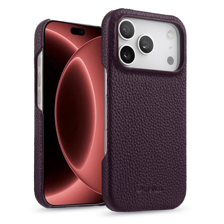 melkco Litchi Texture Magnetic Half Coverage Genuine Leather Phone Case, For iPhone 18 Pro, For iPhone 18 Pro Max, For iPhone 17e / 16e, For iPhone 17 Pro Max, For iPhone 17 Pro, For iPhone 17