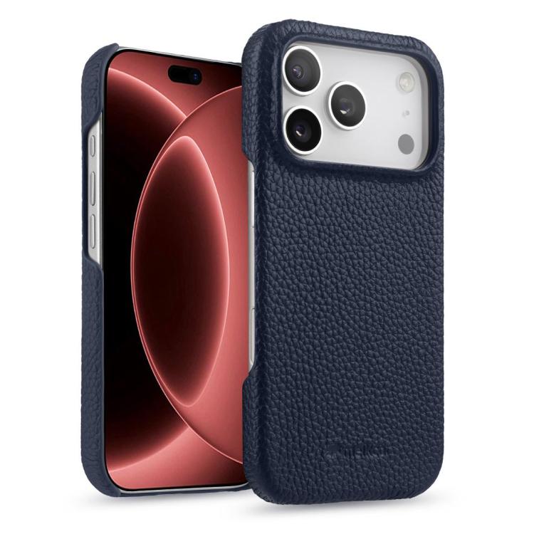 melkco Litchi Texture Magnetic Half Coverage Genuine Leather Phone Case, For iPhone 18 Pro, For iPhone 18 Pro Max, For iPhone 17e / 16e, For iPhone 17 Pro Max, For iPhone 17 Pro, For iPhone 17