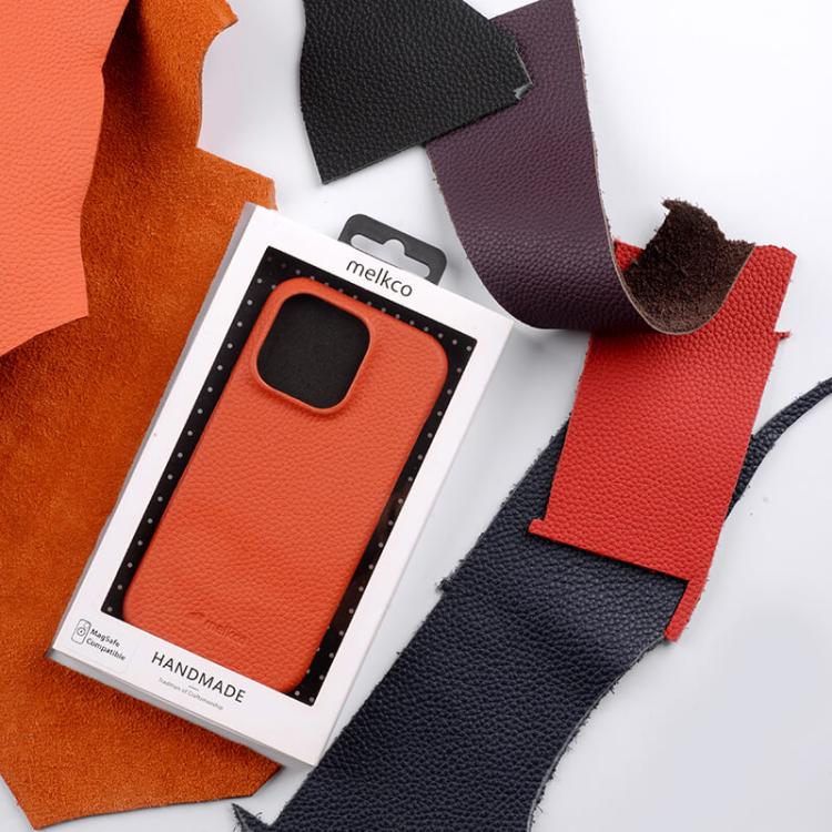 melkco Litchi Texture Magnetic Half Coverage Genuine Leather Phone Case, For iPhone 16 Pro, For iPhone 16, For iPhone 15 Pro Max, For iPhone 15 Pro, For iPhone 15, For iPhone 14