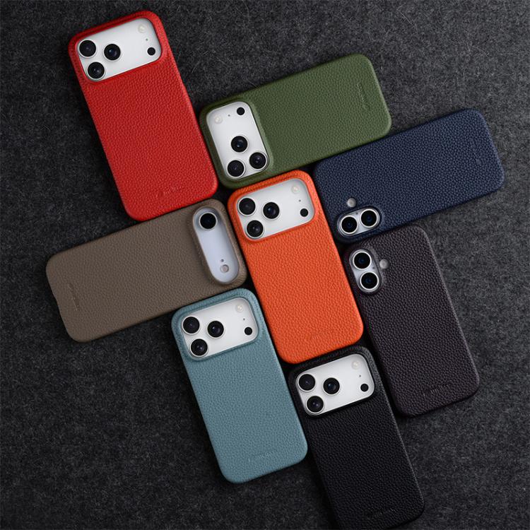melkco Litchi Texture Magnetic Half Coverage Genuine Leather Phone Case, For iPhone 16 Pro, For iPhone 16, For iPhone 15 Pro Max, For iPhone 15 Pro, For iPhone 15, For iPhone 14