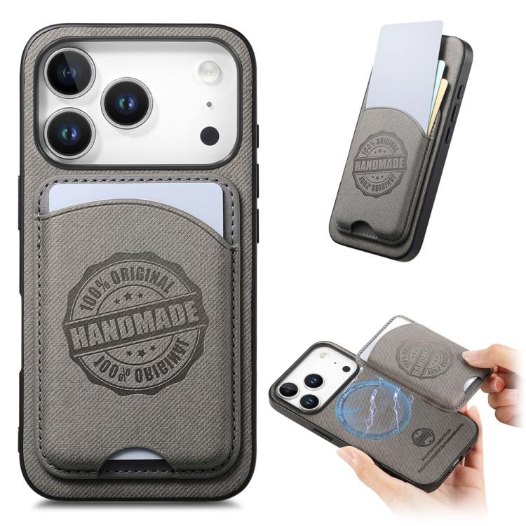 Twill Texture Vegan Leather Magnetic Phone Cover with Detachable Card Holder, For iPhone 16e / 17e, For iPhone 17 Pro Max, For iPhone 17 Pro, For iPhone 17, For iPhone Air, For iPhone 16 Pro Max