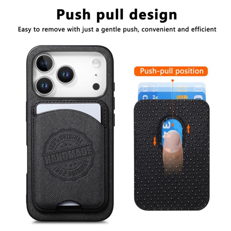 Twill Texture Vegan Leather Magnetic Phone Cover with Detachable Card Holder, For iPhone 16 Pro, For iPhone 16 Plus, For iPhone 16, For iPhone 15 Pro Max, For iPhone 15 Pro, For iPhone 15 Plus