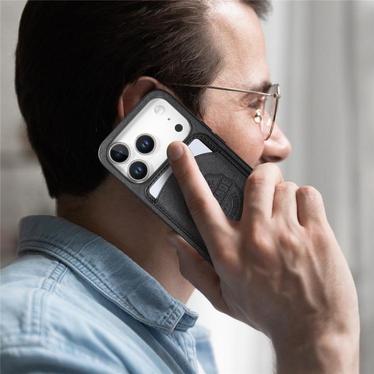 Twill Texture Vegan Leather Magnetic Phone Cover with Detachable Card Holder, For iPhone 15, For iPhone 14 Plus, For iPhone 14, For iPhone 14 Pro, For iPhone 14 Pro Max, For iPhone 13 Pro Max