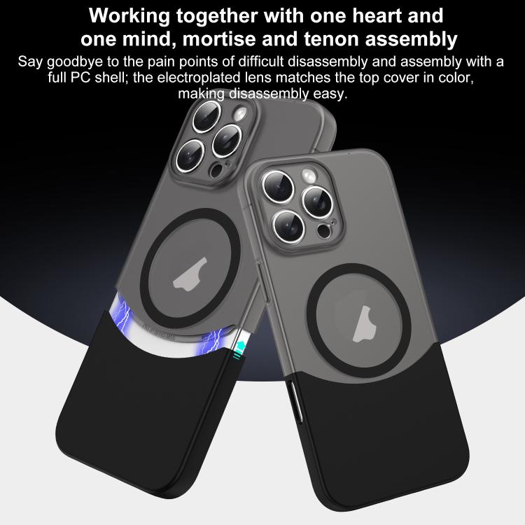 Tenon-and-mortise Splicing Magnetic PC Phone Case, For iPhone 16 Pro, For iPhone 16 Plus, For iPhone 16, For iPhone 15 Pro Max, For iPhone 15 Pro, For iPhone 15 Plus / 14 Plus