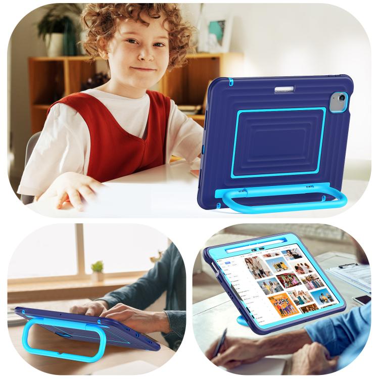 Handle Holder Ripple Silicone Hybrid PC Tablet Case with Shoulder Strap, For iPad Air 11 2026 / 2025 / 2024, For iPad mini 2024 / mini 6