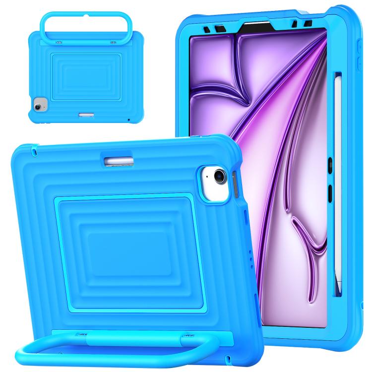 Handle Holder Ripple Silicone Hybrid PC Tablet Case with Shoulder Strap, For iPad Air 11 2026 / 2025 / 2024, For iPad mini 2024 / mini 6