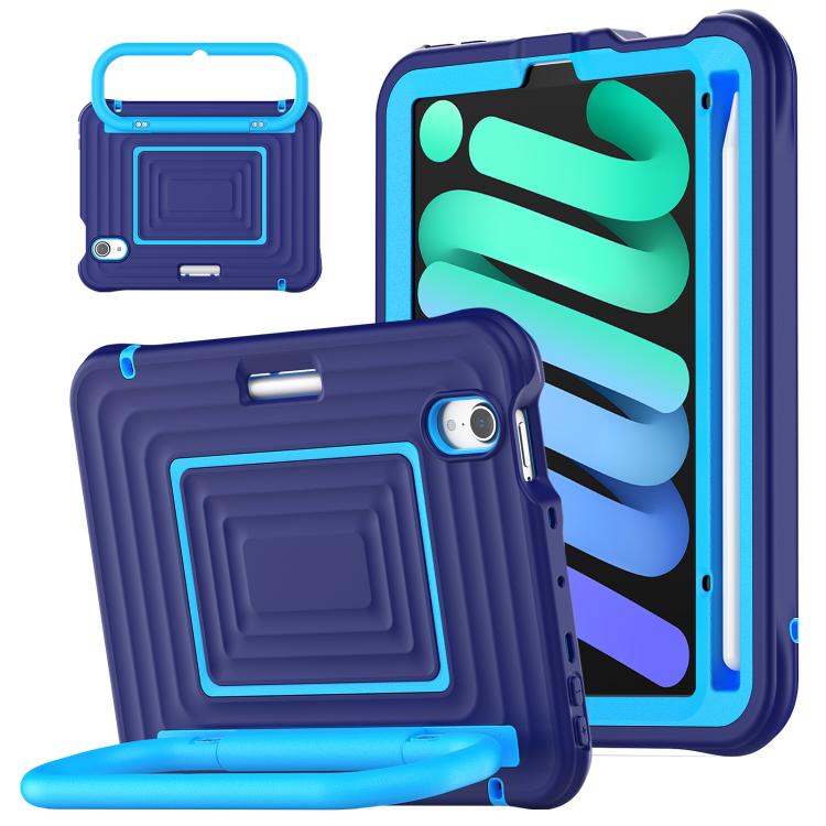 Handle Holder Ripple Silicone Hybrid PC Tablet Case with Shoulder Strap, For iPad Air 11 2026 / 2025 / 2024, For iPad mini 2024 / mini 6