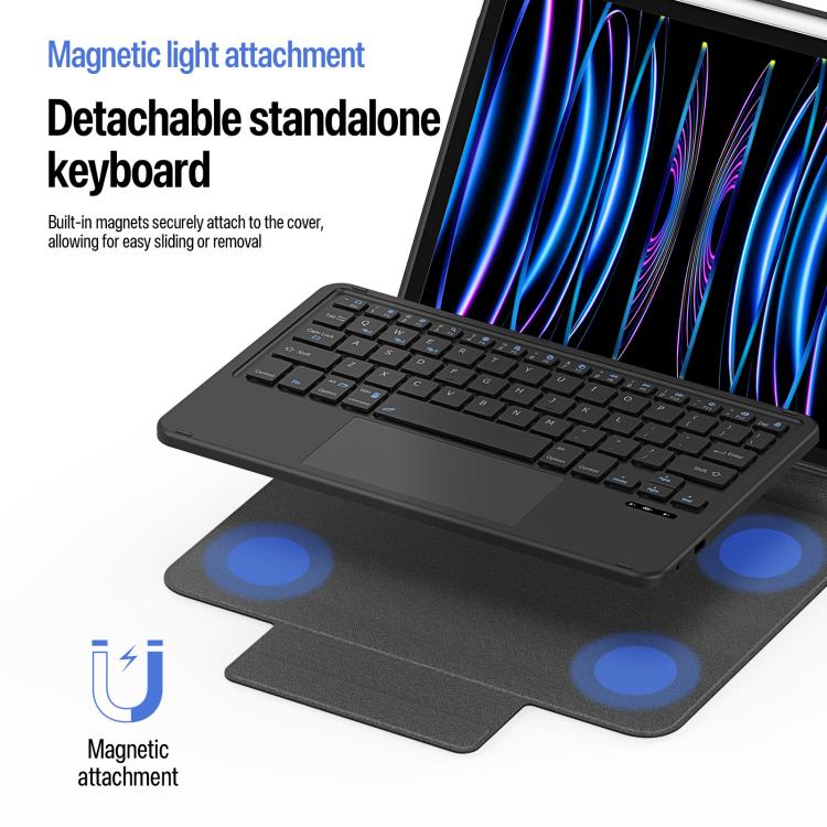 DUX DUCIS YK Series Magnetic Wireless Keyboard Vegan Leather Tablet Case, For iPad Air 11 2026 / 2025 / 2024, For iPad Pro 11 2025 / 2024, For iPad 2025 / 2022