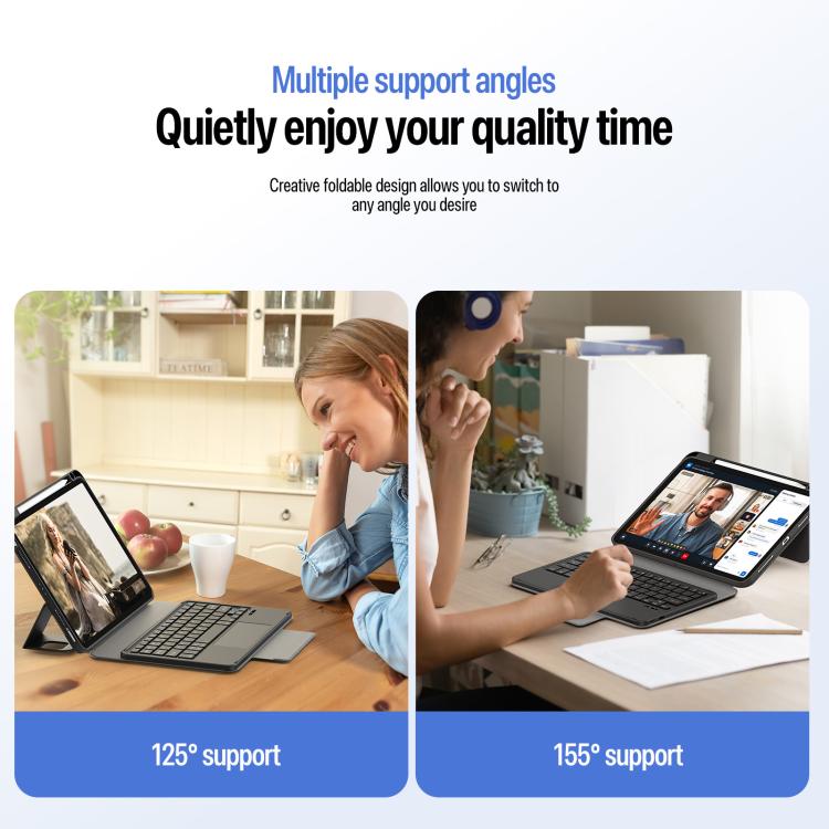 DUX DUCIS YK Series Magnetic Wireless Keyboard Vegan Leather Tablet Case, For iPad Air 11 2026 / 2025 / 2024, For iPad Pro 11 2025 / 2024, For iPad 2025 / 2022