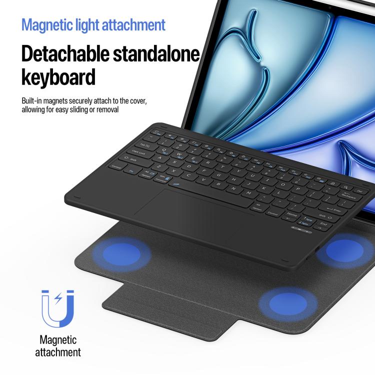 DUX DUCIS YK Series Magnetic Wireless Keyboard Vegan Leather Tablet Case, For iPad Air 13 2026 / 2025 / 2024, For iPad Air 11 2026 / 2025 / 2024, For iPad Pro 13 2025 / 2024, For iPad Pro 11 2025 / 2024, For iPad 2025 / 2022