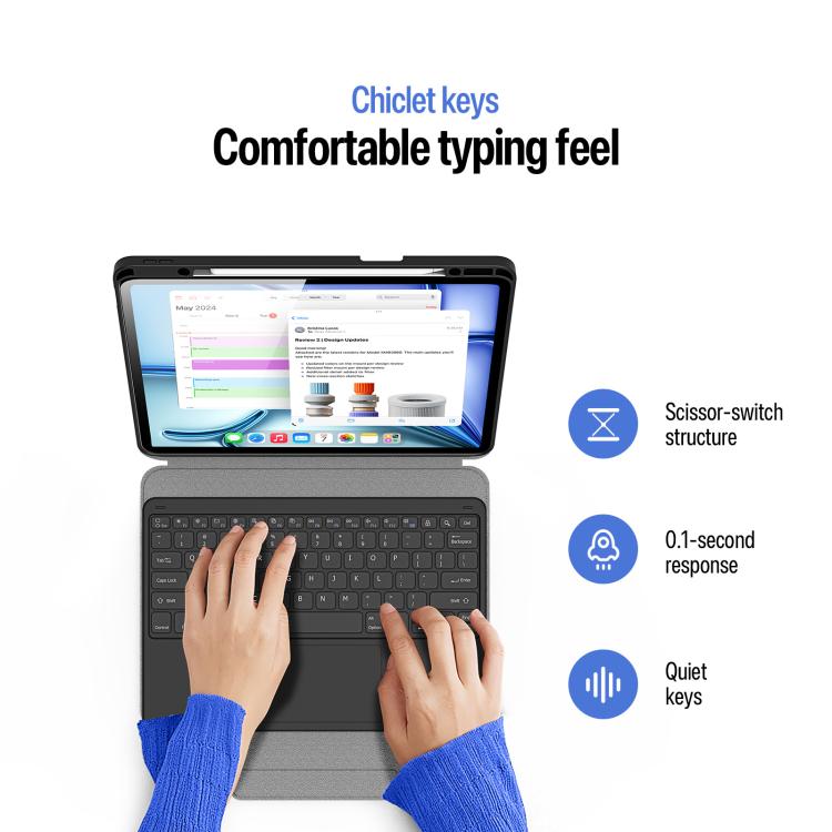 DUX DUCIS YK Series Magnetic Wireless Keyboard Vegan Leather Tablet Case, For iPad Air 13 2026 / 2025 / 2024, For iPad Air 11 2026 / 2025 / 2024, For iPad Pro 13 2025 / 2024, For iPad Pro 11 2025 / 2024, For iPad 2025 / 2022
