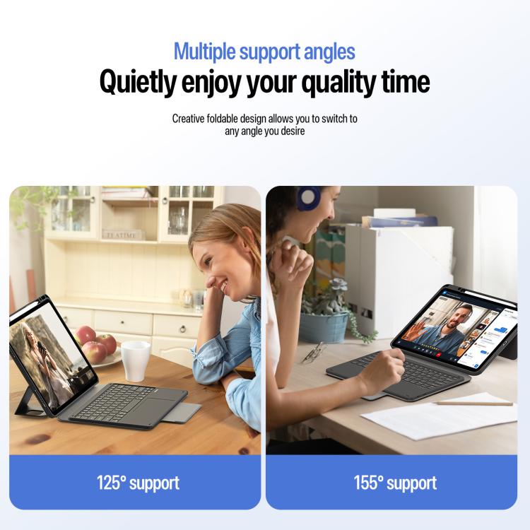 DUX DUCIS YK Series Magnetic Wireless Keyboard Vegan Leather Tablet Case, For iPad Air 13 2026 / 2025 / 2024, For iPad Air 11 2026 / 2025 / 2024, For iPad Pro 13 2025 / 2024, For iPad Pro 11 2025 / 2024, For iPad 2025 / 2022