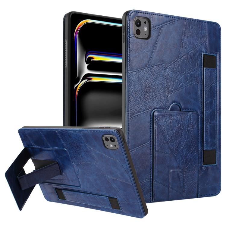 Wristband Retro Vegan Leather Back Tablet Case with Holder, For iPad Air 13 2026 / 2025 / 2024, For iPad Air 2026 / 2025 / 2024, For iPad Pro 13 2025 / 2024, For iPad Pro 11 2025 / 2024, For iPad 2025 / 2022, For iPad mini 2024 / mini 6                ...
