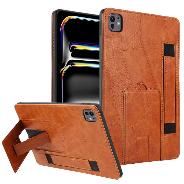 Wristband Retro Vegan Leather Back Tablet Case with Holder, For iPad Air 13 2026 / 2025 / 2024, For iPad Air 2026 / 2025 / 2024, For iPad Pro 13 2025 / 2024, For iPad Pro 11 2025 / 2024, For iPad 2025 / 2022, For iPad mini 2024 / mini 6                ...