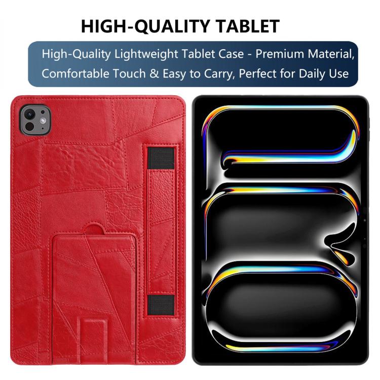 Wristband Retro Vegan Leather Back Tablet Case with Holder, For iPad Air 13 2026 / 2025 / 2024, For iPad Air 2026 / 2025 / 2024, For iPad Pro 13 2025 / 2024, For iPad Pro 11 2025 / 2024, For iPad 2025 / 2022, For iPad mini 2024 / mini 6                ...